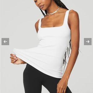 Ribbed Minimalist Tank in white